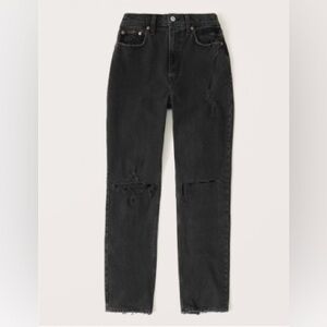 A&F | 90s Straight Ultra High Rise | Size 6 | BLACK DESTROYED | LIGHTLY WORN